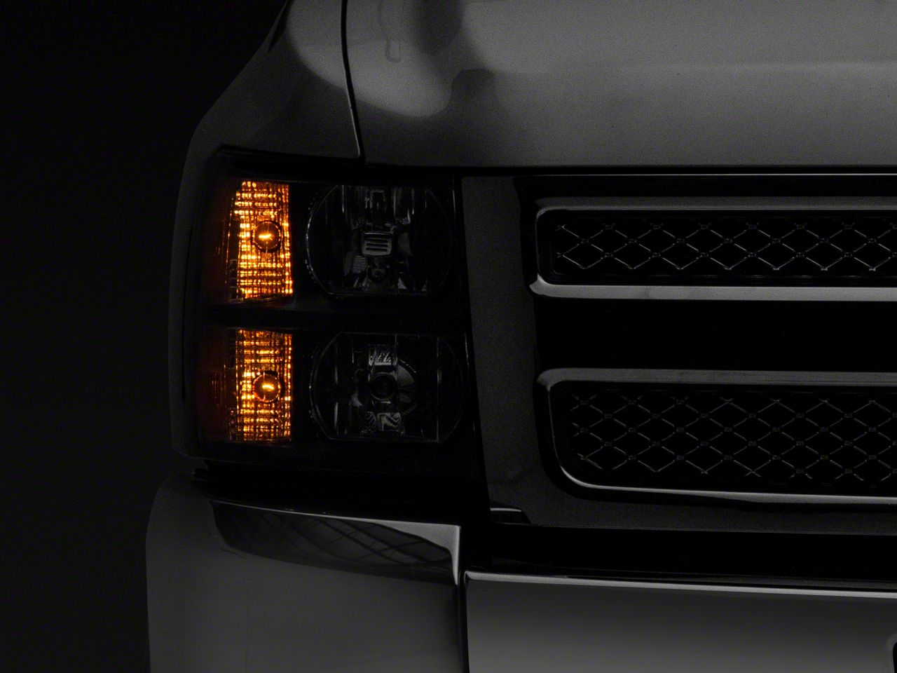 HDC Autosports Black Housing Headlights + Clear Reflector Bumper For Chevy Silverado & Avalanche
