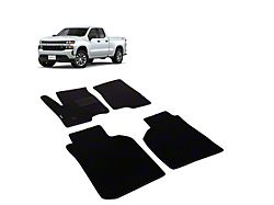 Custom Fit Front and Rear Floor Liners; Black (19-23 Silverado 1500 Double Cab)