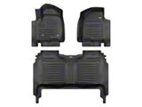 Custom Front and Rear Floor Mats; Black (19-26 Silverado 1500 Crew Cab)