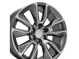 CV32 Gunmetal Machined 6-Lug Wheel; 22x9; 28mm Offset (19-26 Silverado 1500)
