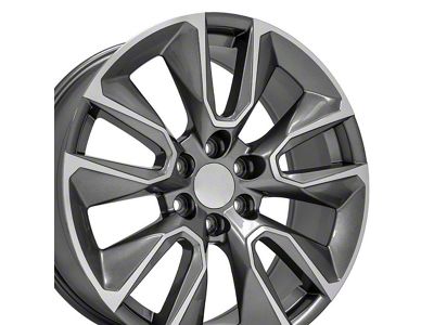 CV32 Gunmetal Machined 6-Lug Wheel; 22x9; 28mm Offset (19-24 Silverado 1500)