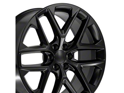 CV62 Gloss Black 6-Lug Wheel; 24x10; 28mm Offset (19-25 Silverado 1500)