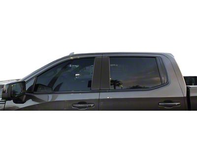 Door B-Pillar Accent Trim; Domed Carbon Fiber (19-24 Silverado 1500)