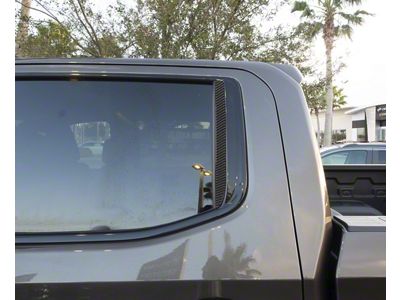 Door C-Pillar Accent Trim; Domed Carbon Fiber (19-24 Silverado 1500 Crew Cab, Excluding High Country & LTZ)