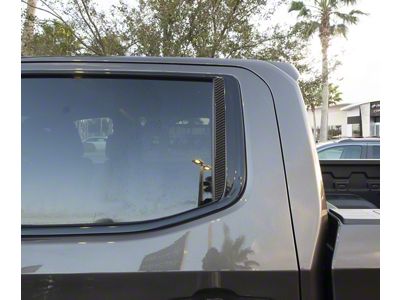Door C-Pillar Accent Trim; Domed Carbon Fiber (19-25 Silverado 1500 High Country, LTZ Crew Cab)