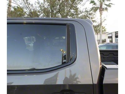 Door C-Pillar Accent Trim; Raw Carbon Fiber (19-24 Silverado 1500 Double Cab)