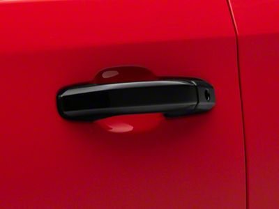 Chrome Delete Door Handle Covers; Gloss Black (19-25 Silverado 1500)