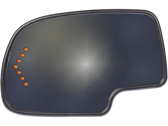 Door Mirror Glass; Plastic Backed; Left; Non-Electrchromatic; Power; Turn Signal; Heated (03-06 Silverado 1500)