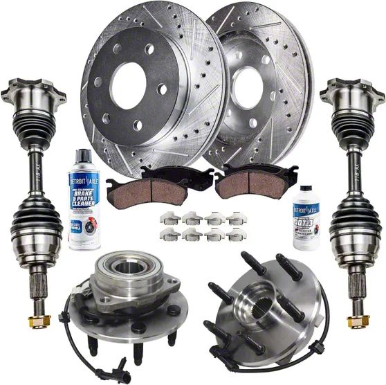 Silverado 1500 Drilled and Slotted 6Lug Brake Rotor, Pad, Hub Assembly