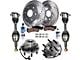 Drilled and Slotted 6-Lug Brake Rotor, Pad, Hub Assembly, CV Axles, Brake Fluid and Cleaner Kit; Front (99-06 4WD Silverado 1500 w/ Rear Disc Brakes)