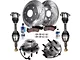 Drilled and Slotted 6-Lug Brake Rotor, Pad, Hub Assembly, CV Axles, Brake Fluid and Cleaner Kit; Front (05-06 4WD Silverado 1500 w/ Rear Drum Brakes)