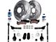 Drilled and Slotted 6-Lug Brake Rotor, Pad, Brake Fluid, Cleaner, Lower Ball Joint and Tie Rod Kit; Front (08-13 Silverado 1500 w/ Rear Disc Brakes)
