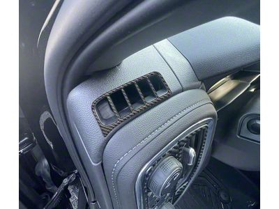 Driver/Passenger Upper A/C Vent Accent Trim; Domed Carbon Fiber (19-21 Silverado; 2022 Silverado 1500 LTD)