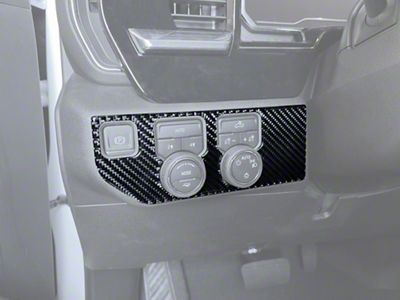 Driver Side Switch Panel Accent Trim; Domed Carbon Fiber (22-25 Silverado 1500)