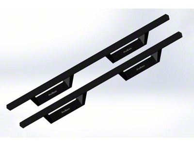 Drop Side Step Bars; Textured Black (19-24 Silverado 1500 Crew Cab)