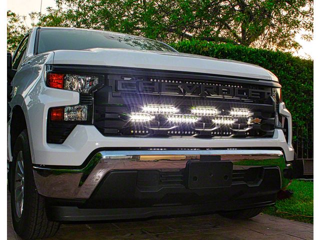 Dual 40-Inch Amber LED Light Bars with Grille Mounting Brackets (22-24 Silverado 1500)