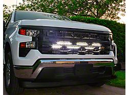 Dual 40-Inch Amber and White LED Light Bars with Grille Mounting Brackets (22-25 Silverado 1500)