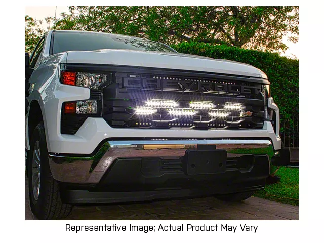 Dual 40-Inch White and Amber LED Light Bars with Grille Mounting Brackets (22-24 Silverado 1500)