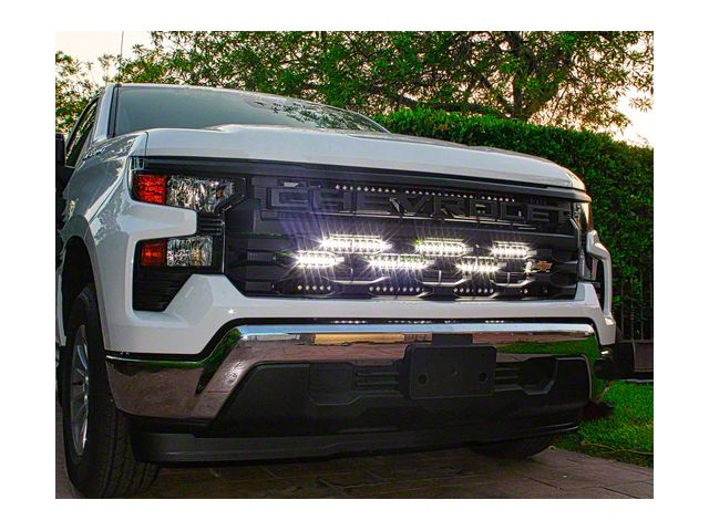 Dual 40-Inch White LED Light Bars with Grille Mounting Brackets (22-24 Silverado 1500)