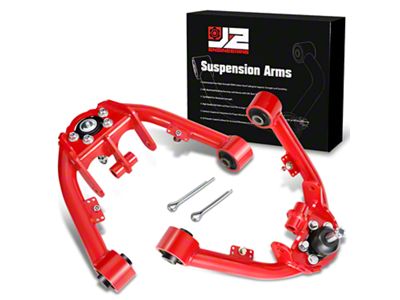 Dual Shock Mount Front Upper Control Arms for 2 to 4-Inch Lift; Red (99-06 Silverado 1500)