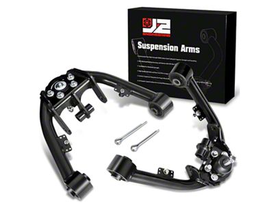 Dual Shock Mount Front Upper Control Arms for 2 to 4-Inch Lift; Black (99-06 Silverado 1500)