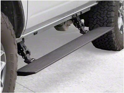 Go Rhino E-BOARD E1 Electric Running Boards; Protective Bedliner Coating (19-24 Silverado 1500 Regular Cab)