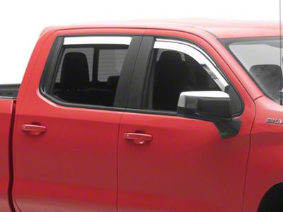 Putco Element Chrome Window Visors; Channel Mount; Front and Rear (19-25 Silverado 1500 Crew Cab)