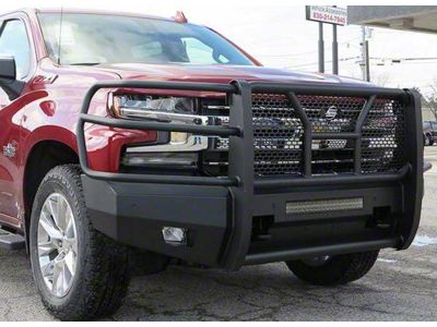 Elevation Front Bumper; Fine Textured Black (19-21 Silverado 1500)