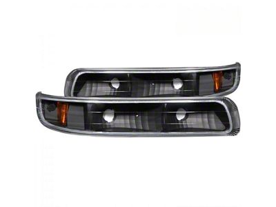 Euro Style Parking Lights; Black (99-02 Silverado 1500)