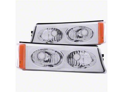 Euro Style Parking/Turn Signal Lights; Chrome (03-06 Silverado 1500)