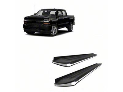 Exceed Running Boards; Black (99-18 Silverado 1500 Crew Cab)