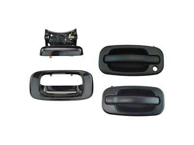 Exterior Door and Tailgate Handles; Paint to Match Black (99-06 Silverado 1500)