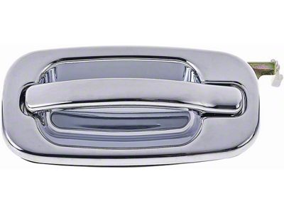 Exterior Door Handle; Rear Left; All Chrome; Original Design; Plastic (04-06 Silverado 1500 Crew Cab)