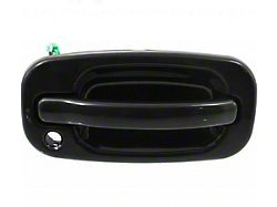 Replacement Exterior Door Handle with Key Hole; Smooth Black; Front Passenger Side (99-06 Silverado 1500)
