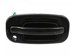 Replacement Exterior Door Handle with Key Hole; Smooth Black; Front Passenger Side (99-06 Silverado 1500)