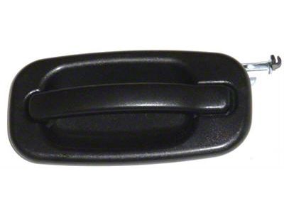 Replacement Exterior Door Handle; Textured Black; Rear Driver Side (04-06 Silverado 1500 Crew Cab)