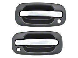 Exterior Door Handles; Front; Chrome and Black (99-06 Silverado 1500)