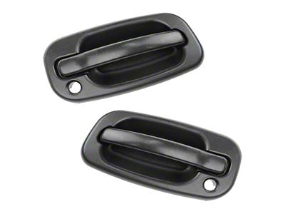 Exterior Door Handles; Front; Textured Flat Black (99-06 Silverado 1500)