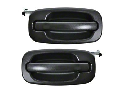 Exterior Door Handles; Rear; Textured Black (04-06 Silverado 1500 Crew Cab)