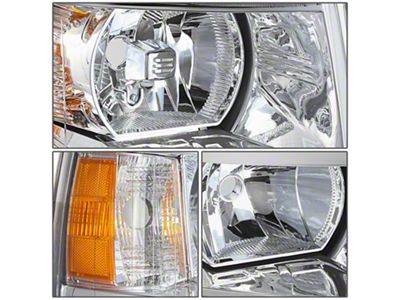 Factory Style Headlight; Chrome Housing; Clear Lens; Passenger Side (07-13 Silverado 1500)