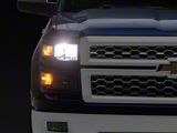 Factory Style Headlights with Amber Corners; Black Housing; Clear Lens (14-15 Silverado 1500)