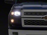 Factory Style Headlights with Clear Corners; Black Housing; Clear Lens (14-15 Silverado 1500)