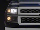 Factory Style Headlights with Clear Corners; Chrome Housing; Clear Lens (14-15 Silverado 1500)