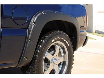 Elite Series Rivet Style Fender Flares; Rear; Smooth Black (99-06 Silverado 1500 Fleetside)