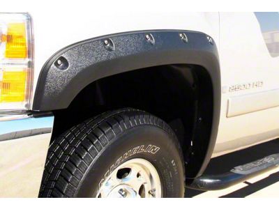 Elite Series Rivet Style Fender Flares; Front; Smooth Black (07-13 Silverado 1500)