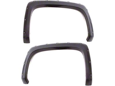 Elite Series Rivet Style Fender Flares; Rear; Smooth Black (16-18 Silverado 1500 w/ 6.50-Foot & 8-Foot Long Box)