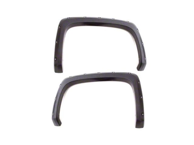 Elite Series Rivet Style Fender Flares; Rear; Smooth Black (14-15 Silverado 1500 w/ 6.50-Foot Standard & 8-Foot Long Box)