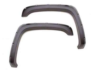 Elite Series Rivet Style Fender Flares; Front; Smooth Black (19-21 Silverado 1500)