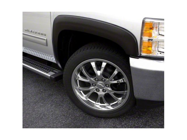 Elite Series Sport Style Fender Flares; Front and Rear; Smooth Black (07-13 Silverado 1500)