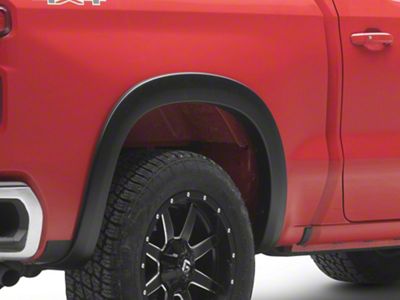 Elite Series Sport Style Fender Flares; Rear; Smooth Black (19-21 Silverado 1500)